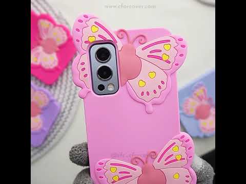 3D Vibrant Butterfly Silicone Phone Case For OnePlus Nord 2 5G