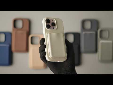Silicon Magnetic Wireless Charging Back Case For Apple iPhone 16 Pro with Detachable Card Holder