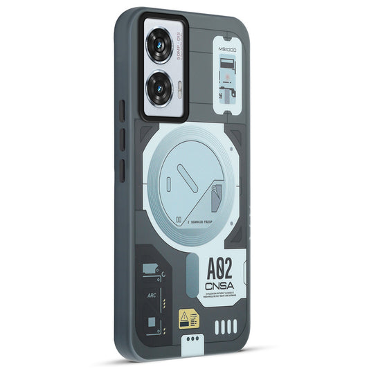 Mechanical Circuit Print Hard Back Cover For Motorola Edge 50 Fusion