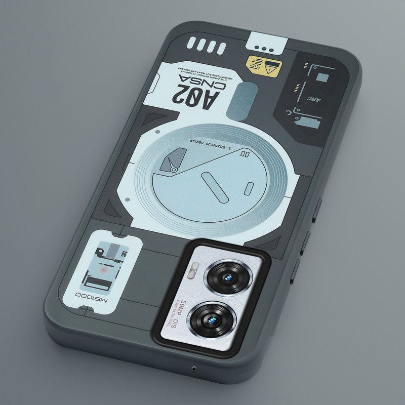 Mechanical Circuit Print Hard Back Cover For Motorola Edge 50 Fusion