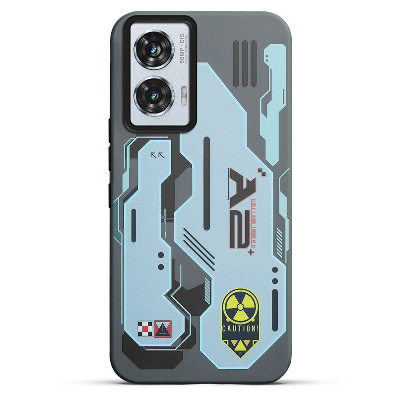 Mechanical Circuit Print Hard Back Cover For Motorola Edge 50 Fusion
