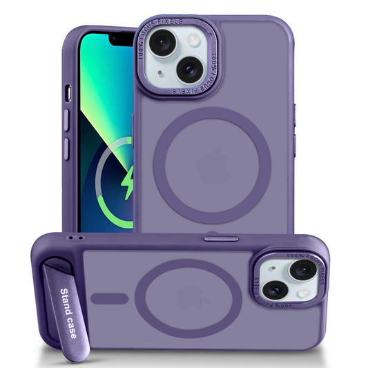 Semi-Transparent Hard Back & MagSafe Compatible With Kickstand Back Case For Apple iPhone 13
