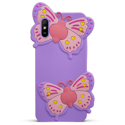 3D Vibrant Butterfly Silicone Phone Case For Redmi 9A