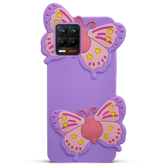 3D Vibrant Butterfly Silicone Phone Case For Realme 8 4G