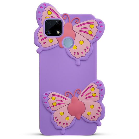 3D Vibrant Butterfly Silicone Phone Case For Realme C25