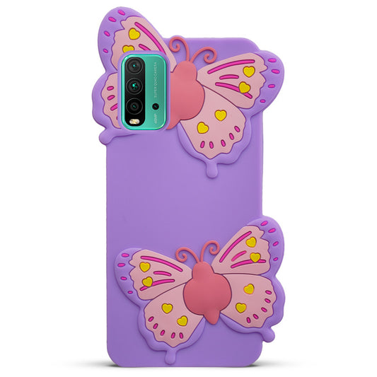 3D Vibrant Butterfly Silicone Phone Case For Redmi 9 Power