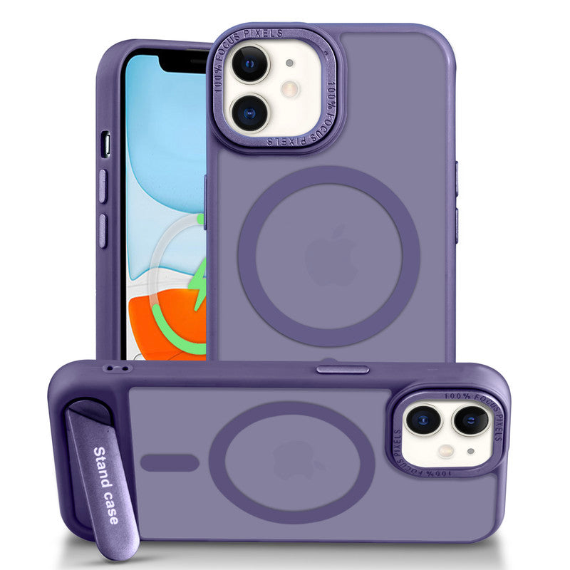 Semi-Transparent Hard Back & Wireless Charging Support Compatible With Kickstand Back Case Apple iPhone 11
