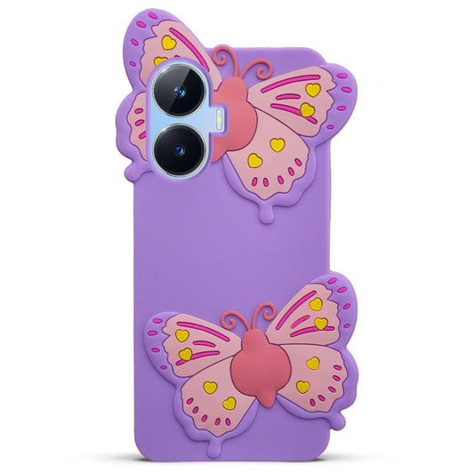 3D Vibrant Butterfly Silicone Phone Case For Realme C55