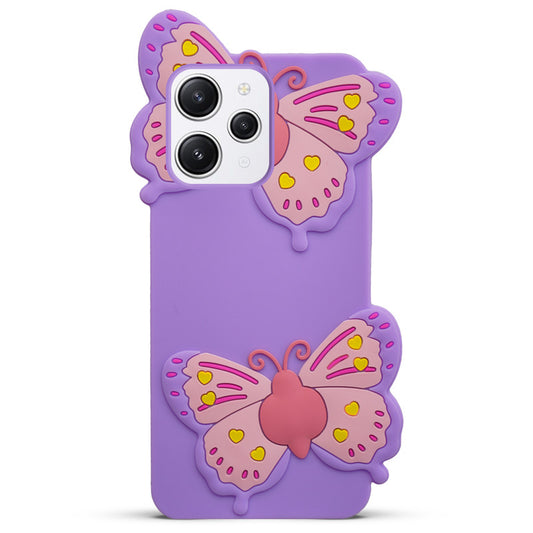 3D Vibrant Butterfly Silicone Phone Case For Redmi 12 4G