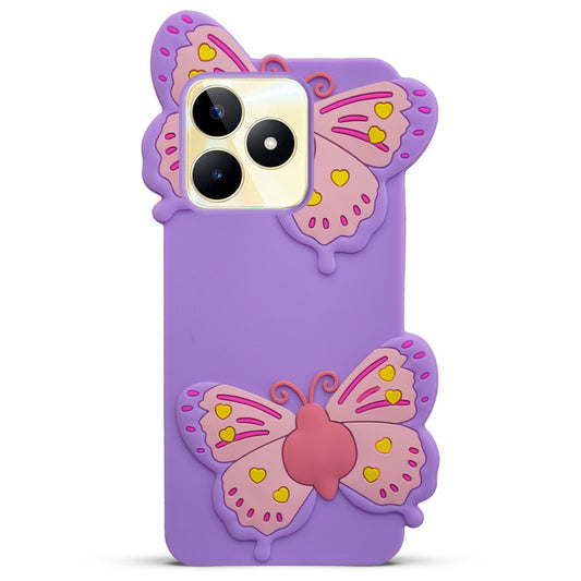 3D Vibrant Butterfly Silicone Phone Case For Realme C53