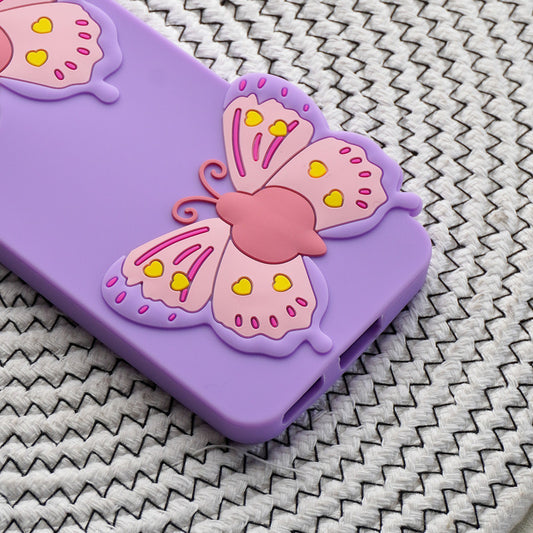 3D Vibrant Butterfly Silicone Phone Case For Redmi 12 4G