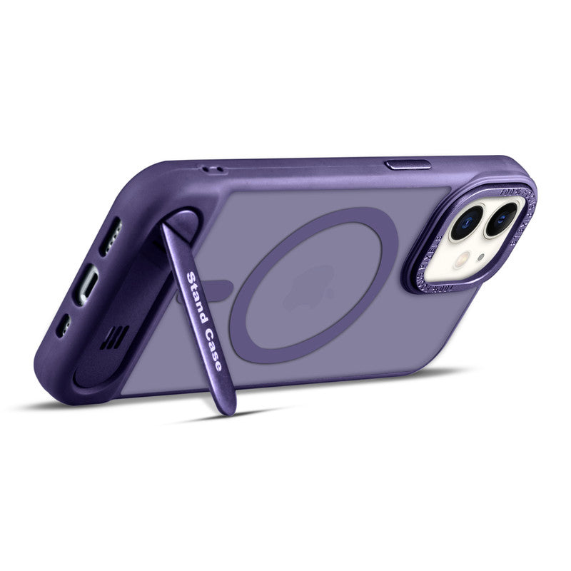 Semi-Transparent Hard Back & Wireless Charging Support Compatible With Kickstand Back Case Apple iPhone 11
