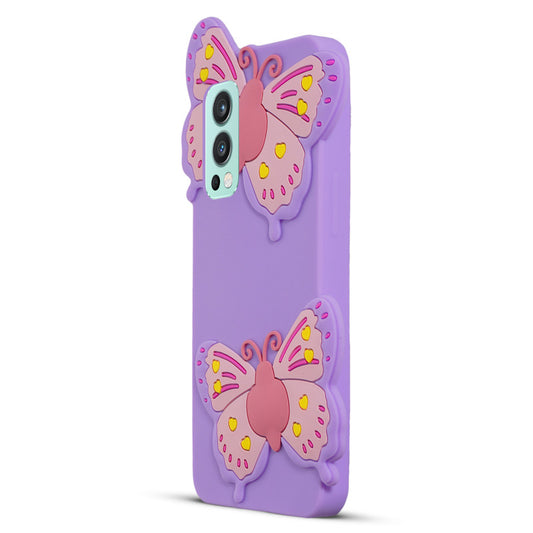 3D Vibrant Butterfly Silicone Phone Case For OnePlus Nord 2 5G