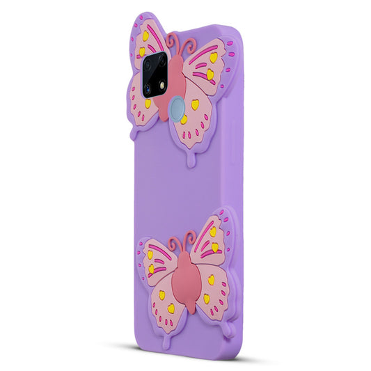 3D Vibrant Butterfly Silicone Phone Case For Realme C25