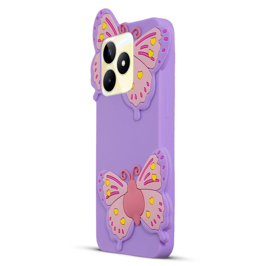 3D Vibrant Butterfly Silicone Phone Case For Realme C53