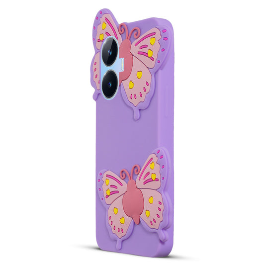 3D Vibrant Butterfly Silicone Phone Case For Realme C55