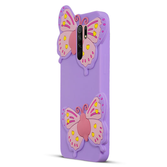 3D Vibrant Butterfly Silicone Phone Case For Redmi 9 Prime