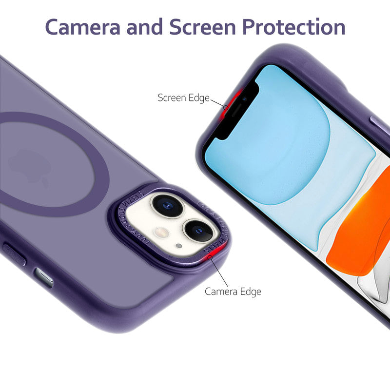 Semi-Transparent Hard Back & Wireless Charging Support Compatible With Kickstand Back Case Apple iPhone 11
