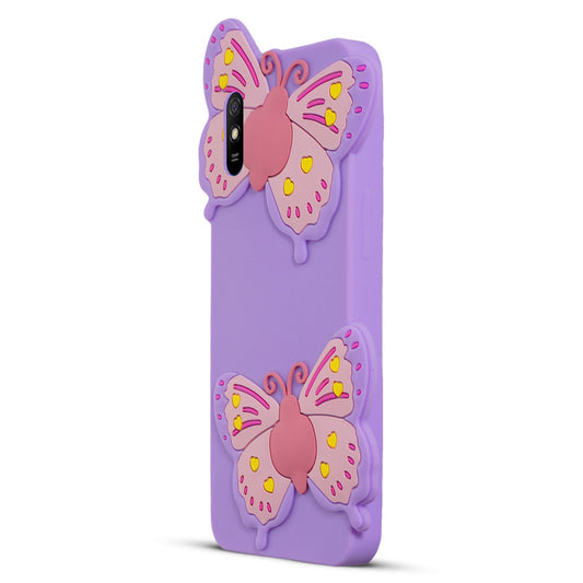 3D Vibrant Butterfly Silicone Phone Case For Redmi 9A