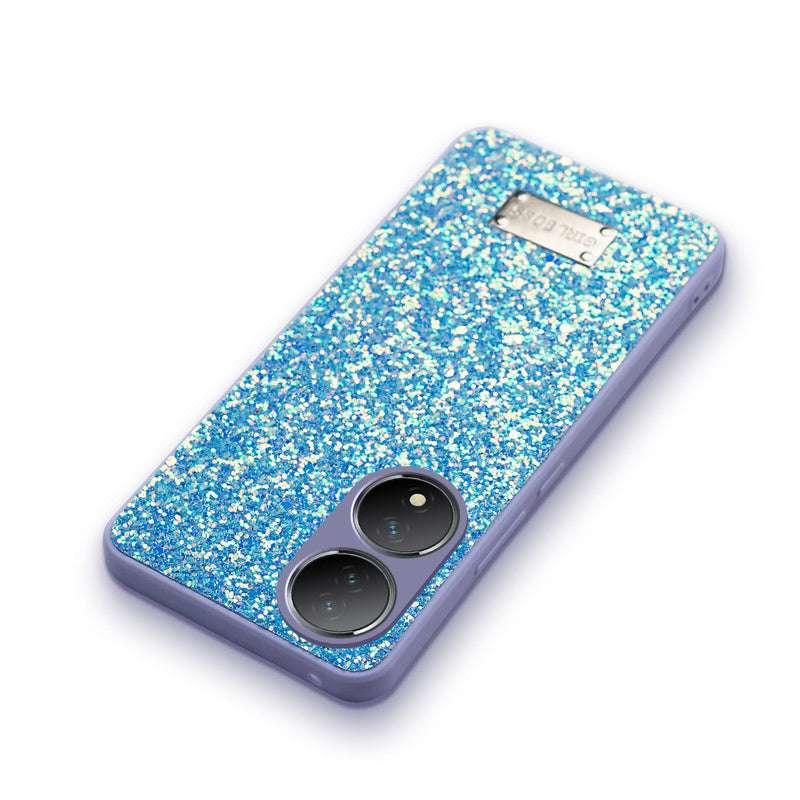 Sparkling Glitter Sequin Case with Camera Shield Back Cover For Vivo T2 5G