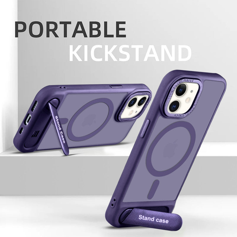 Semi-Transparent Hard Back & Wireless Charging Support Compatible With Kickstand Back Case Apple iPhone 11