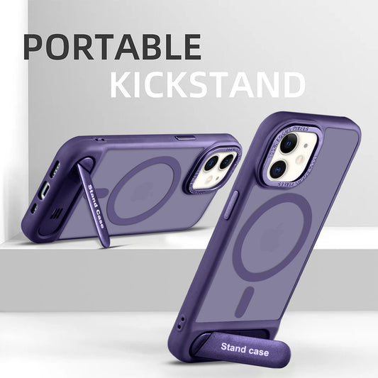 Semi-Transparent Hard Back & MagSafe Compatible With Kickstand Back Case Apple iPhone 11