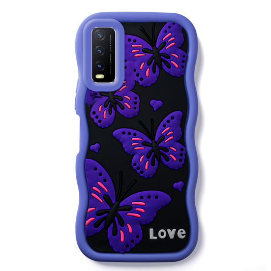 3D Soft Silicone Wave Edges Mobile Back Case For Vivo Y20