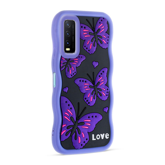 3D Soft Silicone Wave Edges Mobile Back Case For Vivo Y20