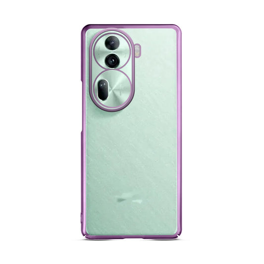 Crystal Clear Premium Shiny colorful Edges Hard Back Case For Oppo Reno 11 Pro 5G