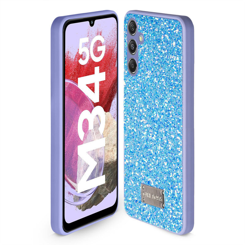 Sparkling Glitter Sequin Case with Camera Shield Back Cover For Samsung M34 5G