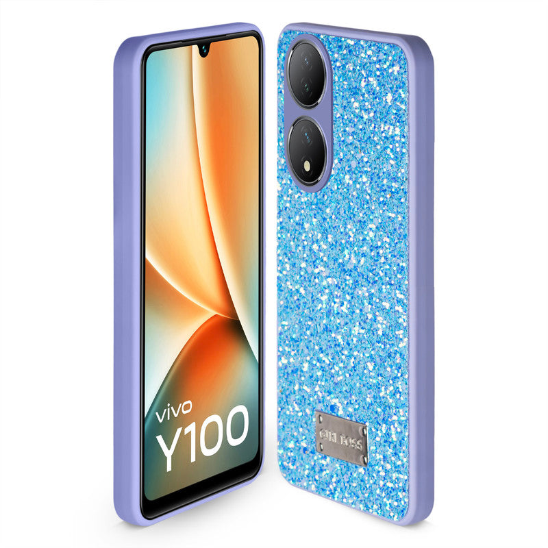 Sparkling Glitter Sequin Case with Camera Shield Back Cover For Vivo Y100