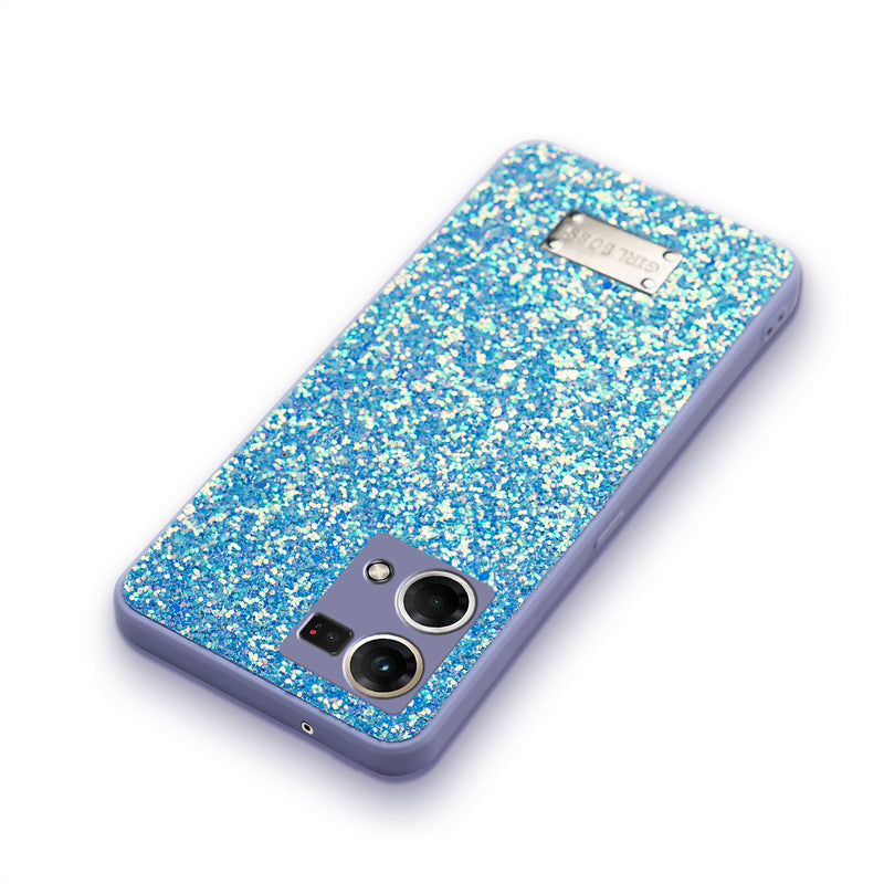 Sparkling Glitter Sequin Case with Camera Shield Back Cover For Oppo F21s Pro 4G
