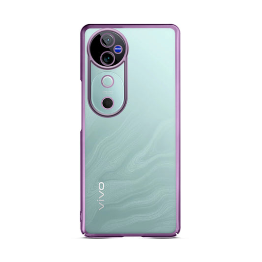 Crystal Clear Premium Shiny colorful Edges Hard Back Case For Vivo V40 5G