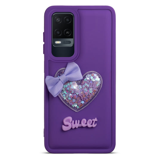 Bow Heart Cute Phone Back Cover for Oppo A54 4G