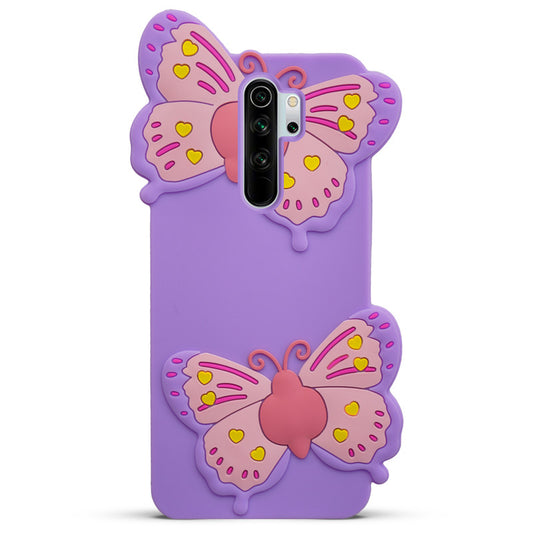 3D Vibrant Butterfly Silicone Phone Case For Redmi Note 8 Pro