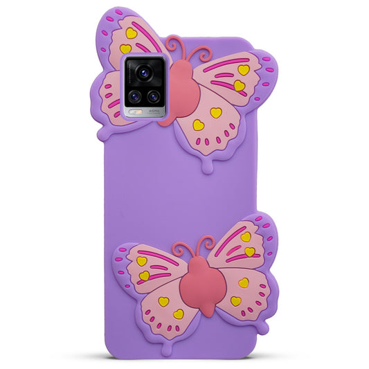 3D Vibrant Butterfly Silicone Phone Case For Vivo V20