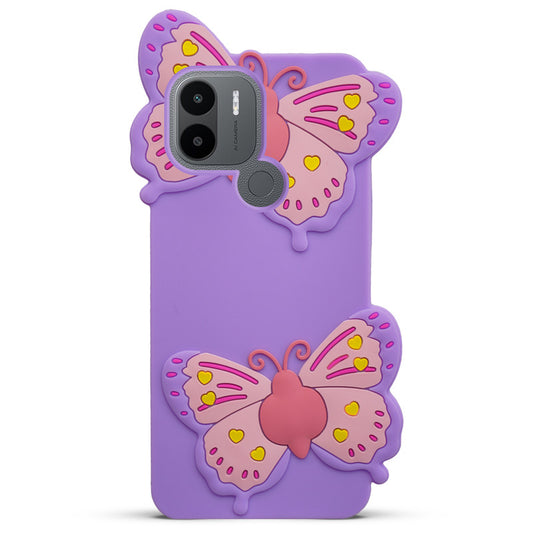 3D Vibrant Butterfly Silicone Phone Case For Redmi A1 Plus