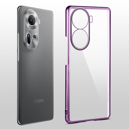 Crystal Clear Premium Shiny colorful Edges Hard Back Case For Oppo Reno 11 5G