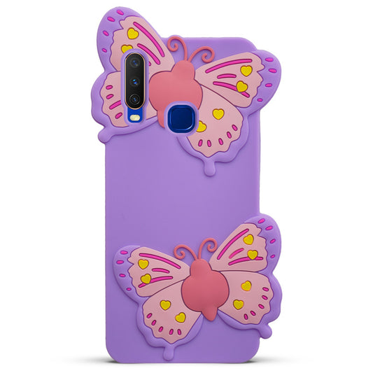 3D Vibrant Butterfly Silicone Phone Case For Vivo Y15