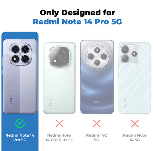 Crystal Clear Premium Case with Shiny Colorful Edges and Precise Cutouts for Redmi Note 14 Pro 5G