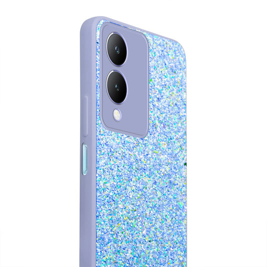 Sparkling Glitter Sequin Case with Camera Shield Back Cover For Vivo Y17s