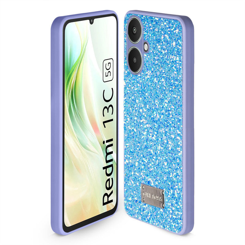 Sparkling Glitter Sequin Case with Camera Shield Back Cover For Redmi 13C 5G