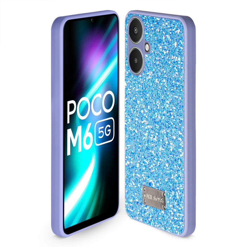 Sparkling Glitter Sequin Case with Camera Shield Back Cover For Poco M6 5G