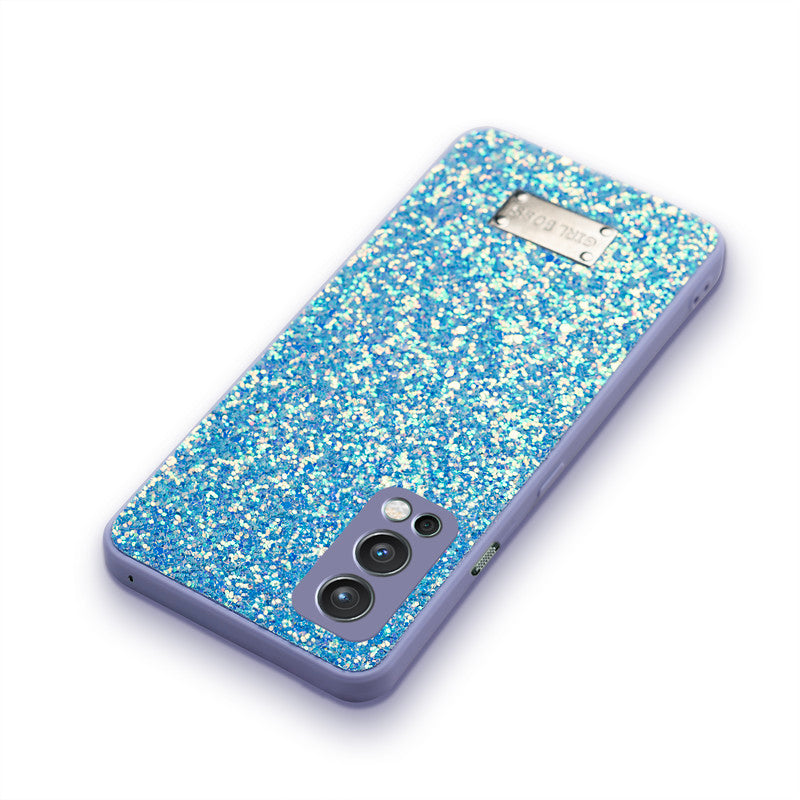 Sparkling Glitter Sequin Case with Camera Shield Back Cover For Oneplus Nord 2 5G