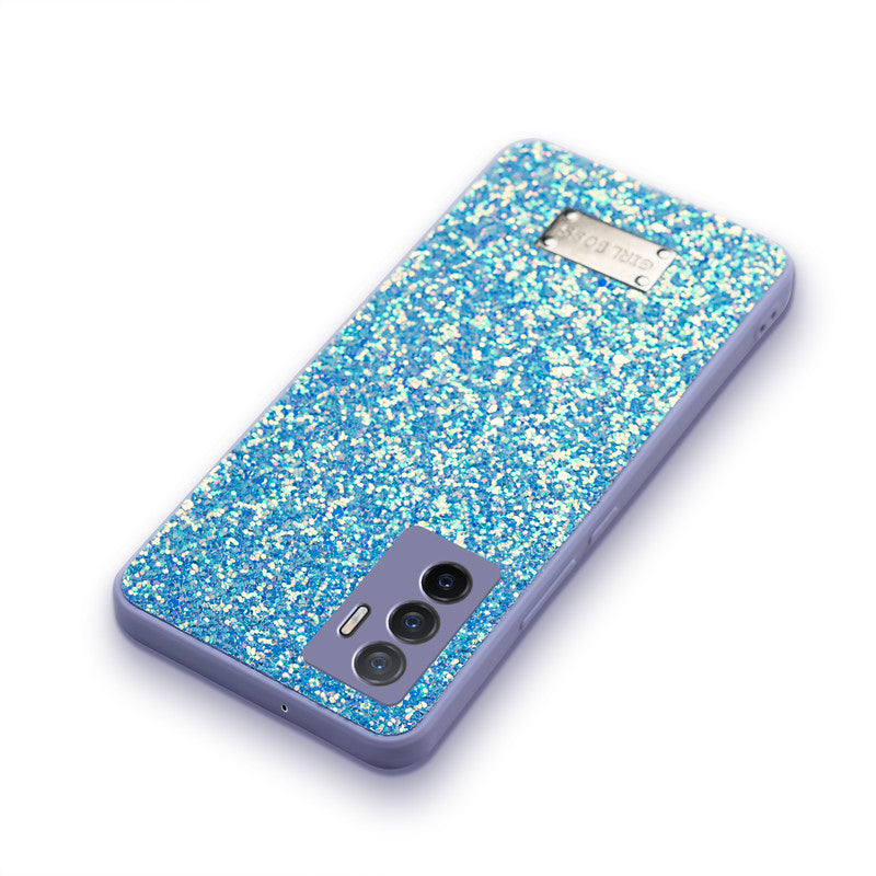Sparkling Glitter Sequin Case with Camera Shield Back Cover For Vivo V23E 5G