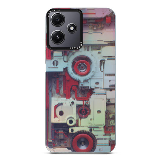 Colorful Reflective Circuit Prints Hard Back Protector Case For Redmi 12 5G