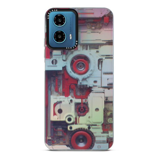 Colorful Reflective Circuit Prints Hard Back Protector Case For Motorola G34 5G