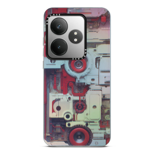 Colorful Reflective Circuit Prints Hard Back Protector Case For Realme GT 6T 5G