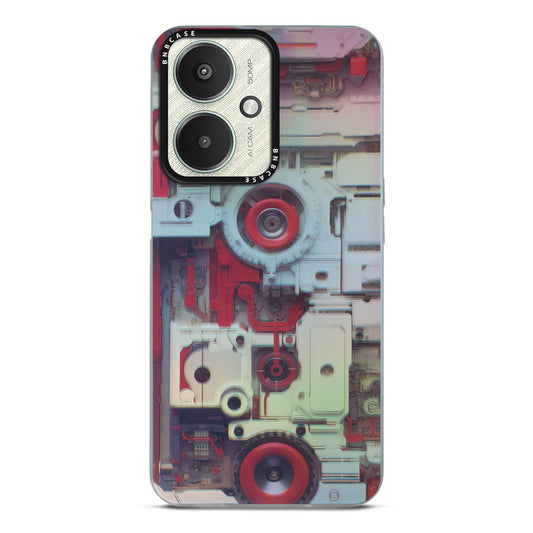 Colorful Reflective Circuit Prints Hard Back Protector Case For Redmi 13C 5G