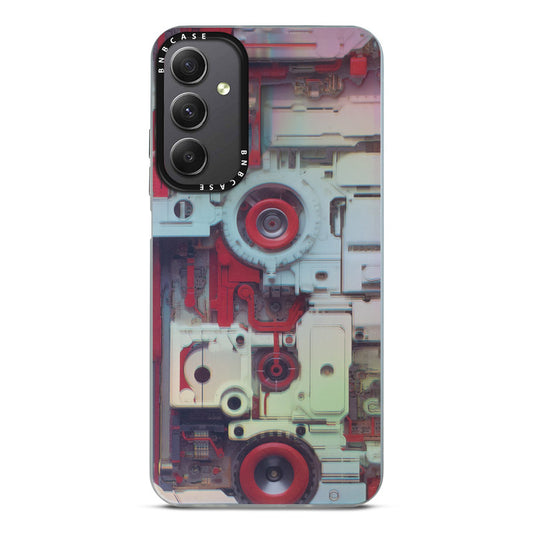 Colorful Reflective Circuit Prints Hard Back Protector Case For Samsung M34 5G